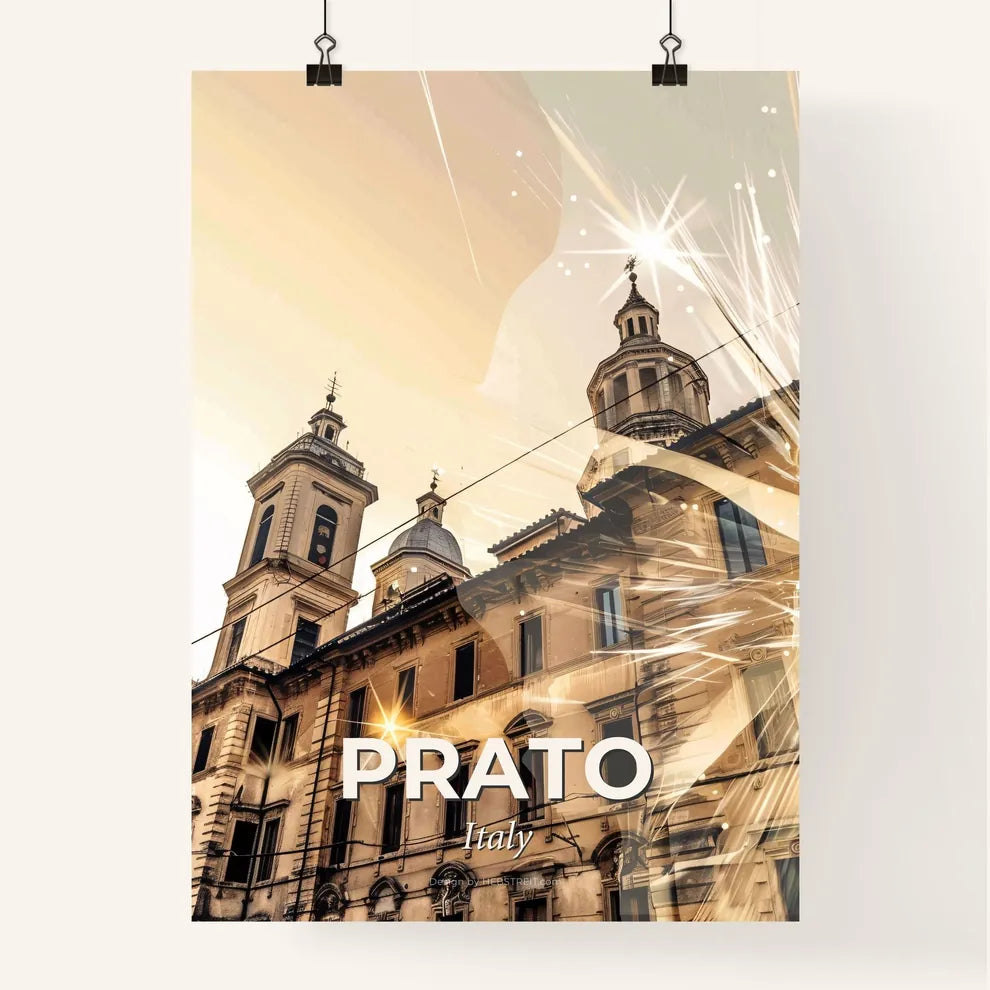 Prato Italy Composite Skyline Double Exposure Poster Poster