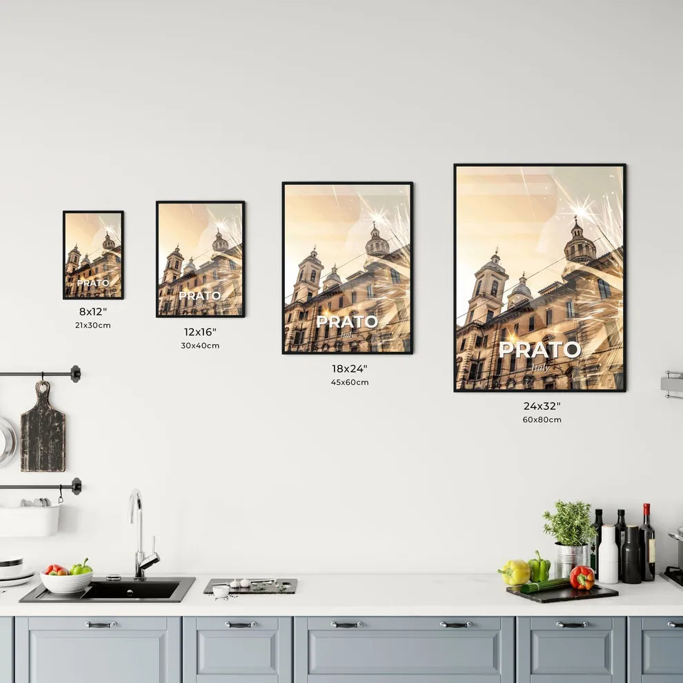 Prato Italy Composite Skyline Double Exposure Poster Office Art