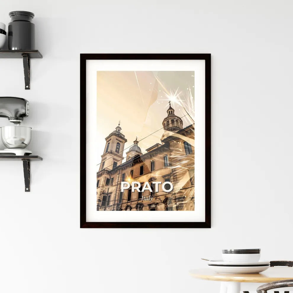 Prato Italy Composite Skyline Double Exposure Poster Framed Print