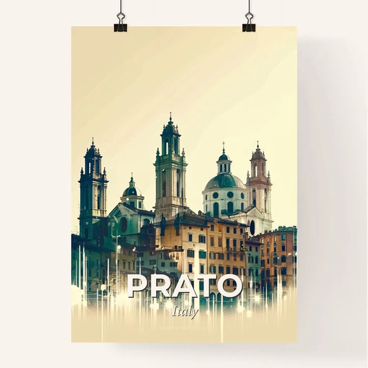 Prato City Skyline Silhouette Landmarks Poster Art Poster