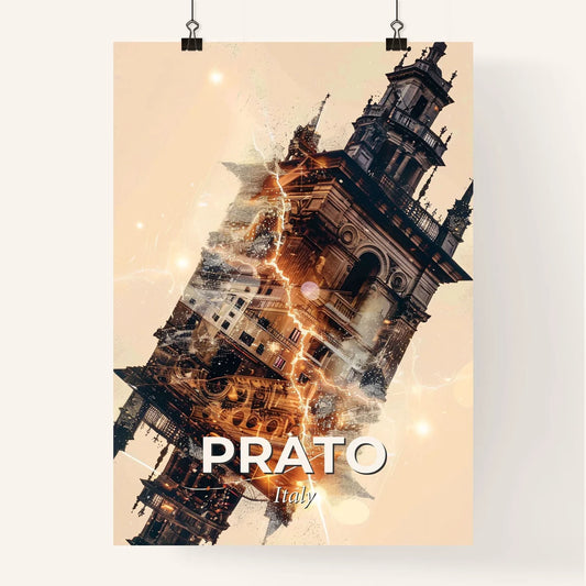 Prato Skyline Composite Architectural Art Bright Beige Poster