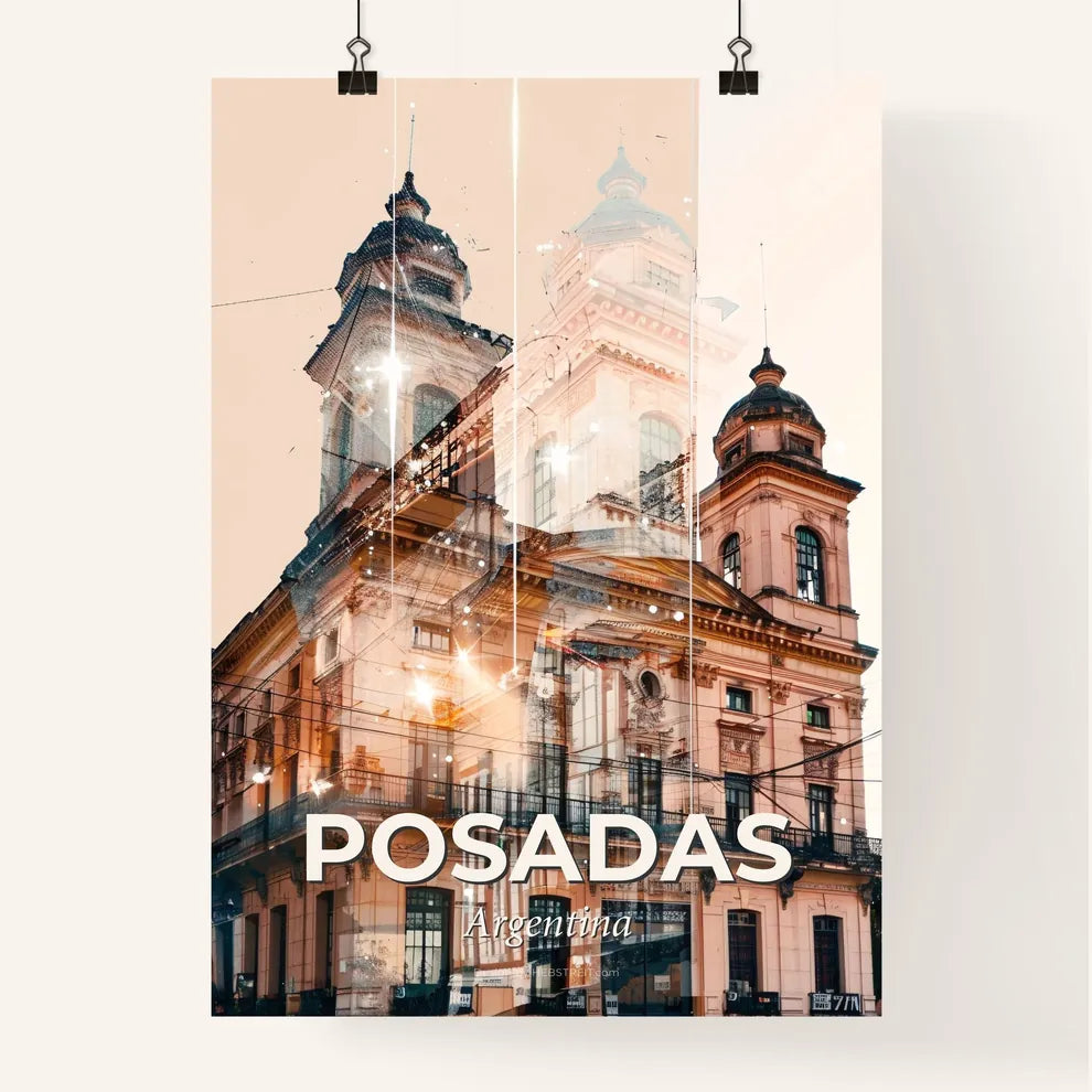 Posadas City Skyline Double Exposure Poster Poster