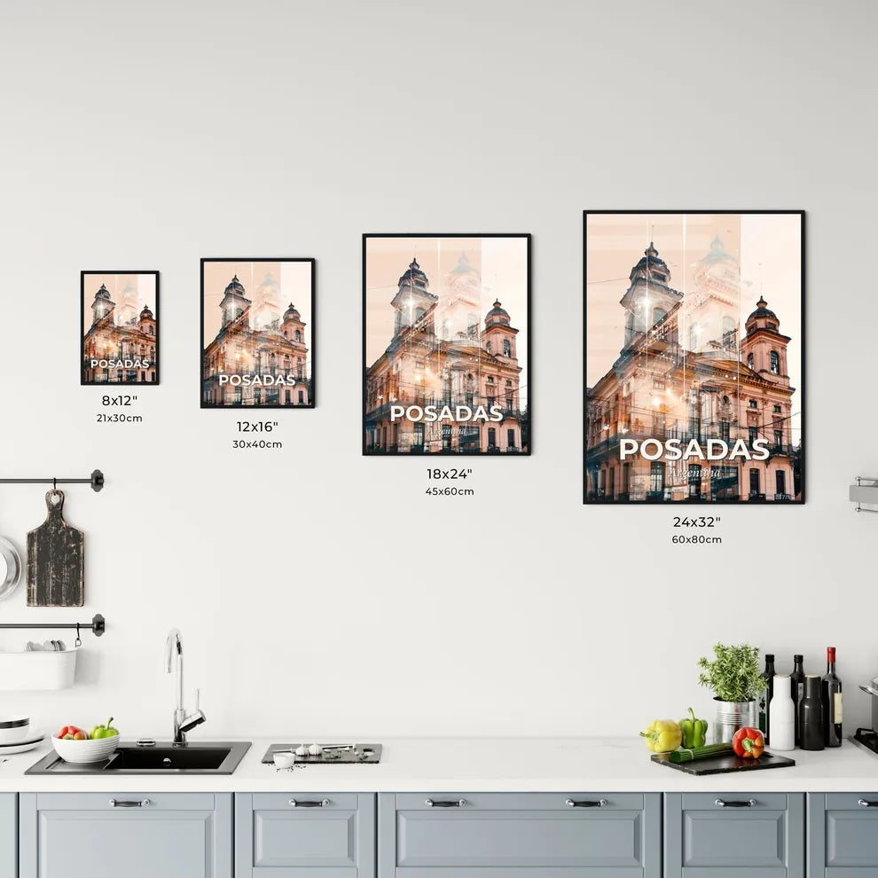 Posadas City Skyline Double Exposure Poster Office Art