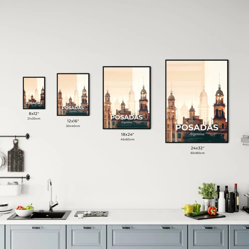 Posadas, Argentina Skyline Cityscape Poster Art Office Art