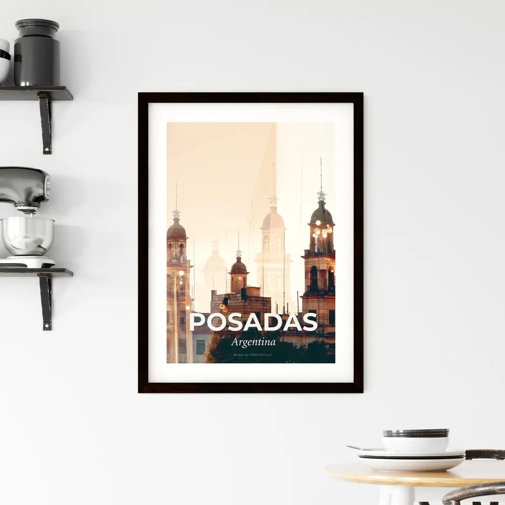 Posadas, Argentina Skyline Cityscape Poster Art Framed Print