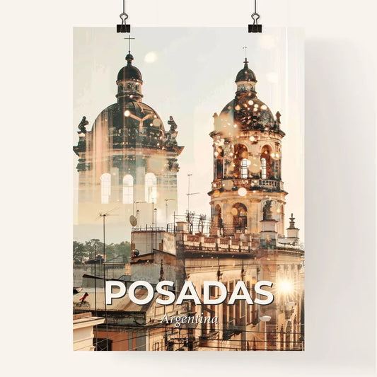 Posadas Skyline Art: City Icons in Radiant Beige Poster