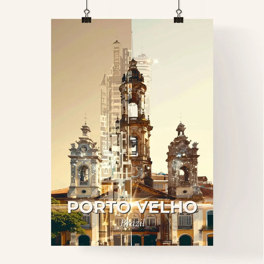Porto Velho City Skyline Double Exposure Art Poster Poster