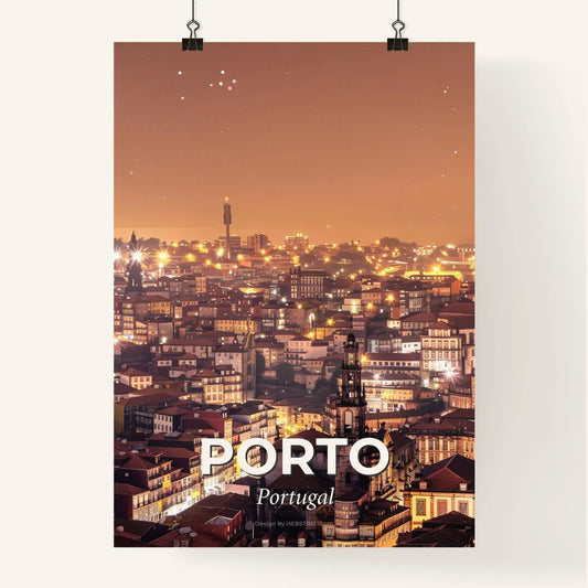 Porto, Portugal: Skyline Cityscape Art Poster Poster