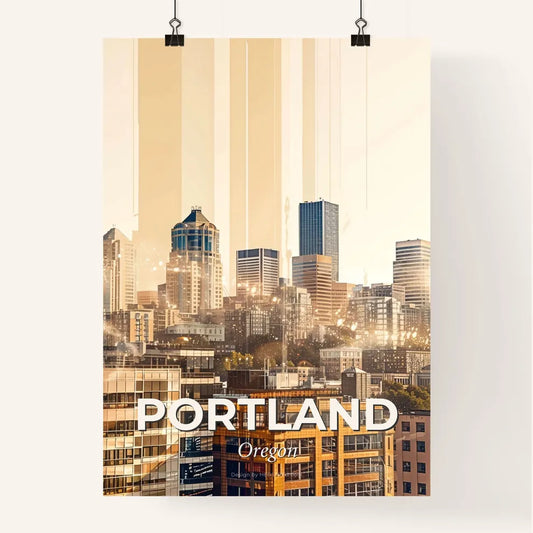 Portland City Skyline Composite Art Poster