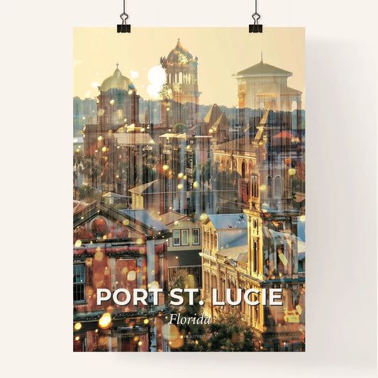 Port St. Lucie Cityscape Art Glow Panorama Poster