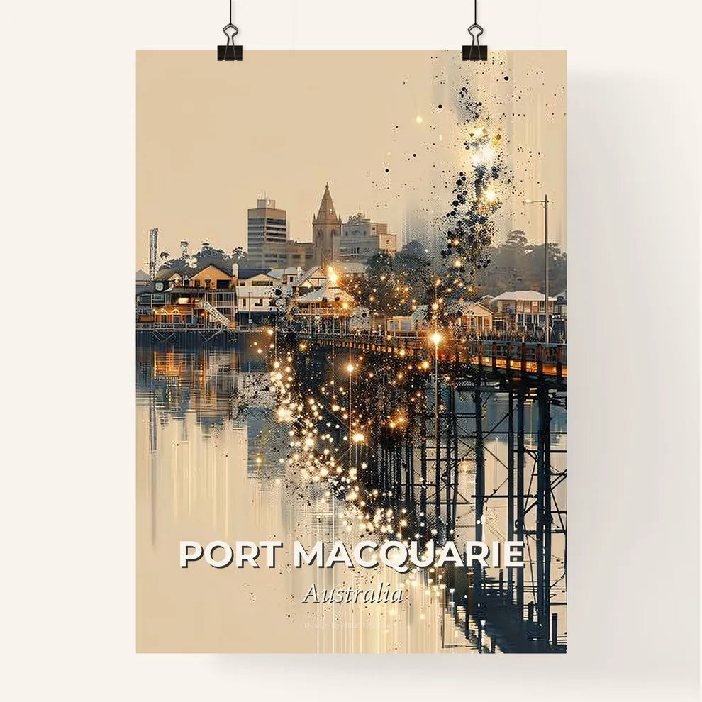 Port Macquarie Skyline Multiexposure Art Poster