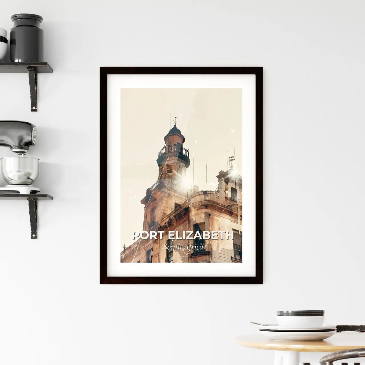 Port Elizabeth Skyline Memories Poster Framed Print
