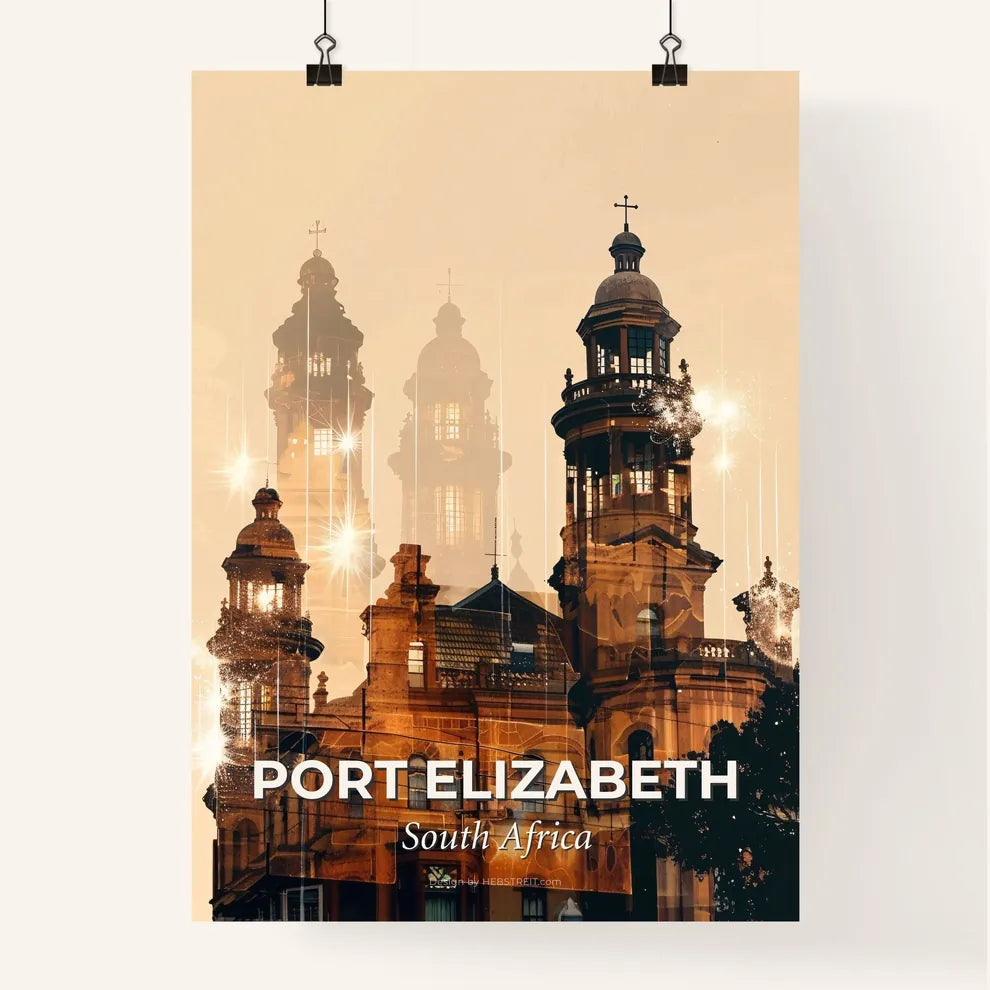 Port Elizabeth Double Exposure Art Composite Skyline Poster