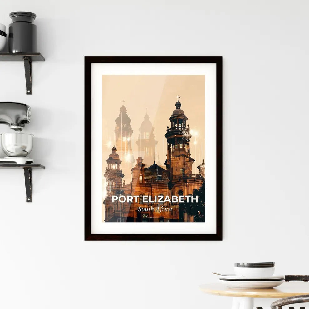 Port Elizabeth Double Exposure Art Composite Skyline Framed Print