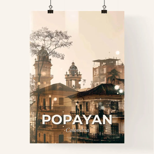 Popayan City Skyline Double Exposure Poster Art Poster
