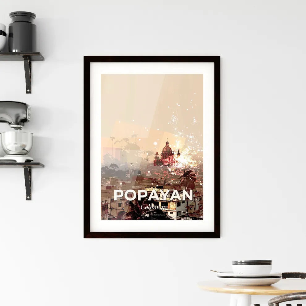 Popayan: CityLights Skyline Art Poster Framed Print