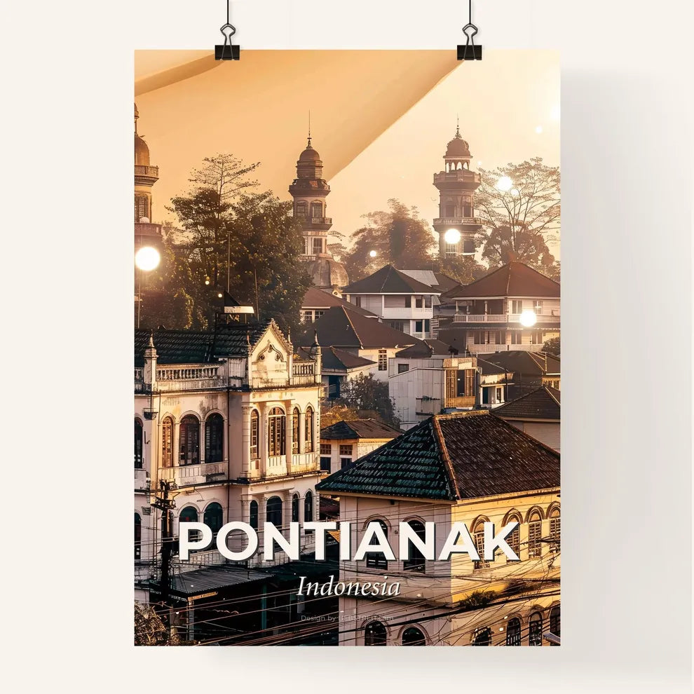 Pontianak Poster: Dreamy Double Exposure Cityscape Poster
