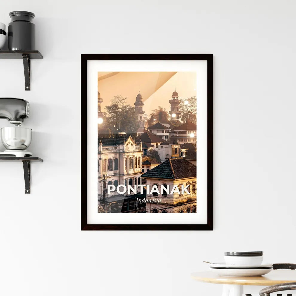 Pontianak Poster: Dreamy Double Exposure Cityscape Framed Print