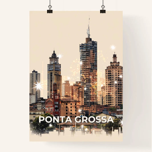 Ponta Grossa Cityscape Double Exposure Symphony Poster