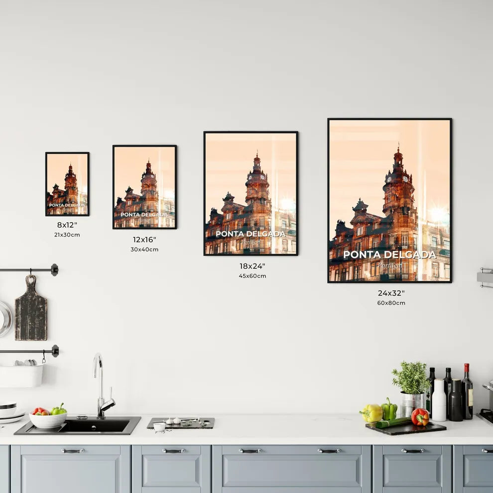 Ponta Delgada Skyline Double Exposure Dreamy Art Office Art