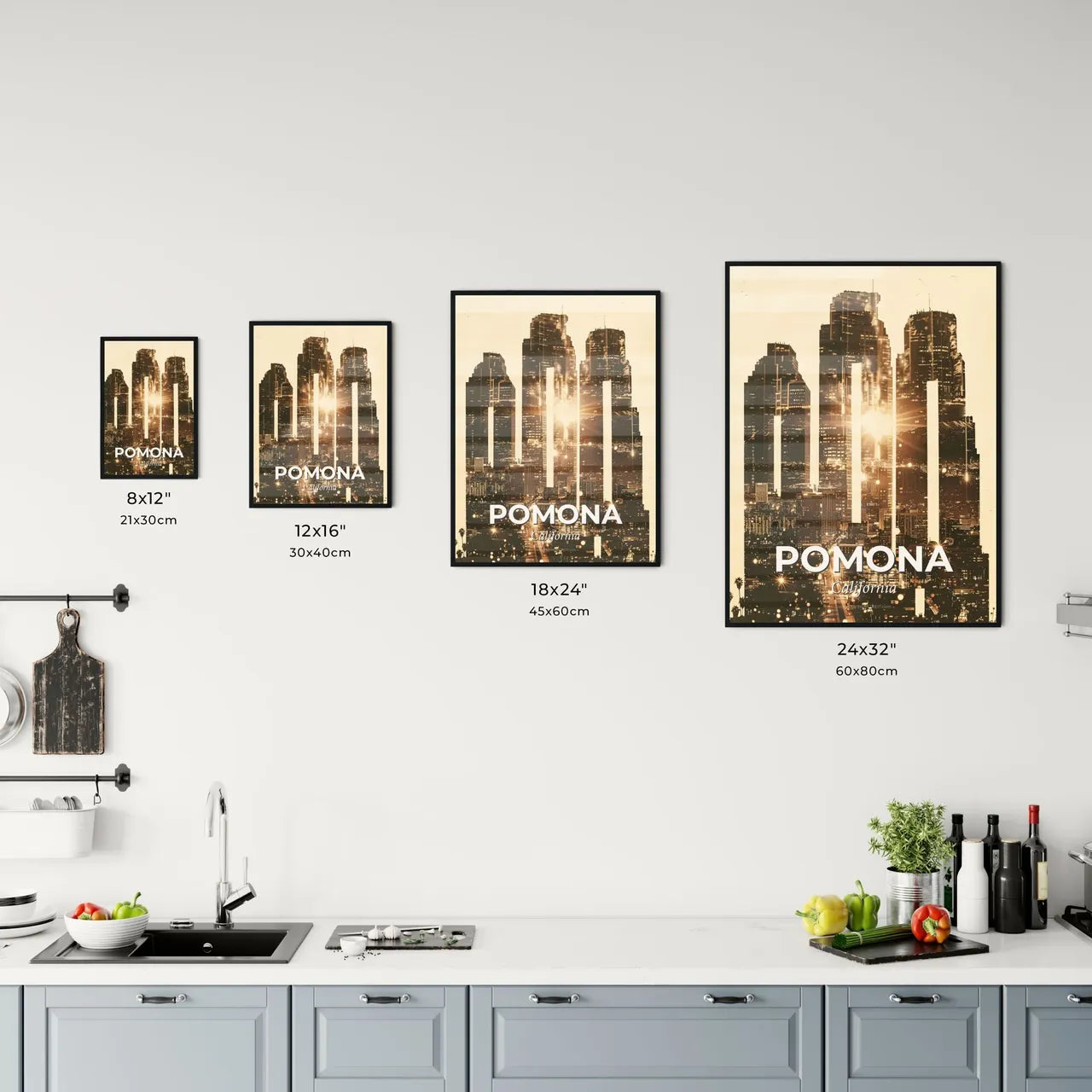 Pomona Skyline Architectural Canvas Office Art