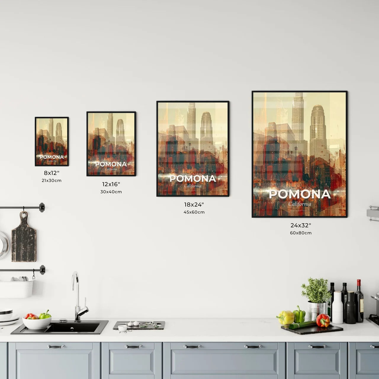 Pomona, California: Skyline Composite Art Paradise Office Art