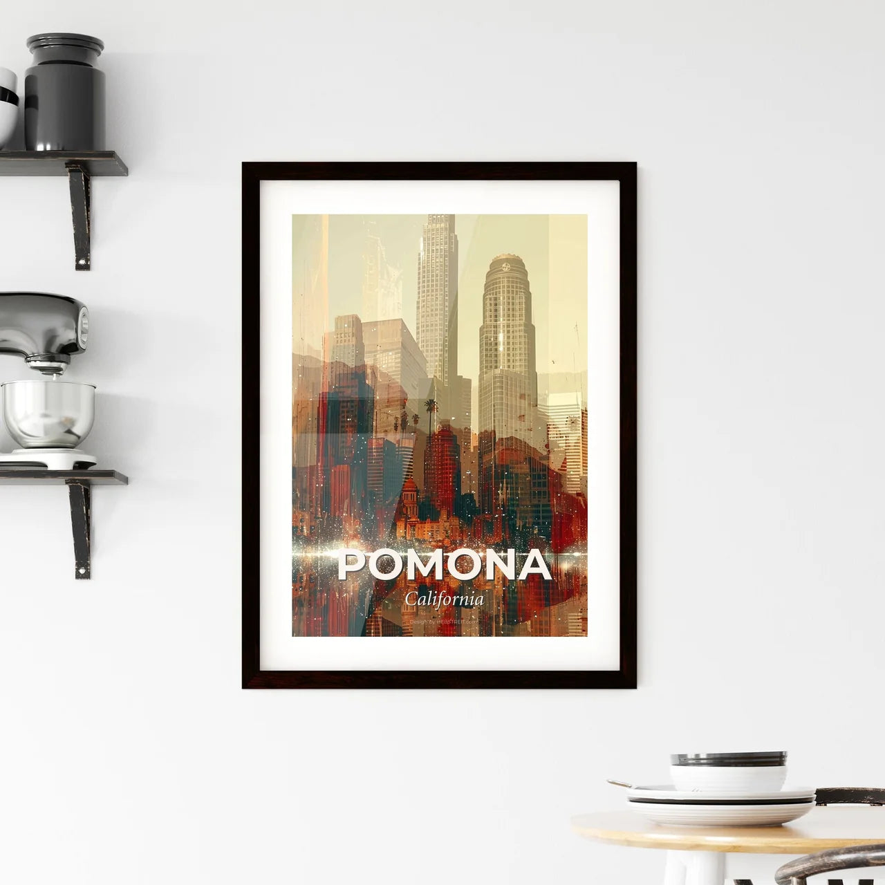 Pomona, California: Skyline Composite Art Paradise Framed Print