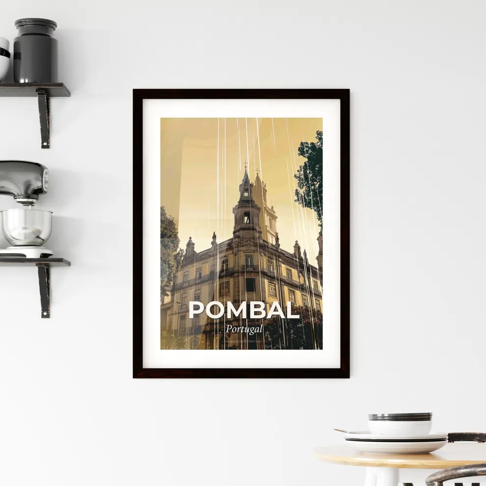 Pombal City Skyline Double Exposure Art Framed Print