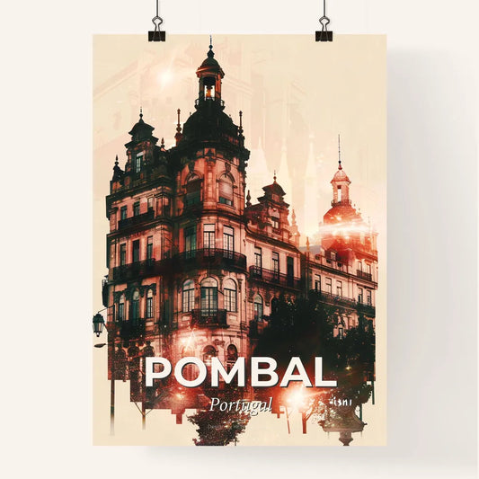 Pombal Portugal Skyline Poster Design Art Poster