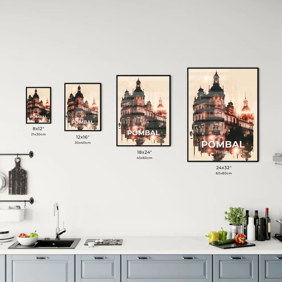 Pombal Portugal Skyline Poster Design Art Office Art