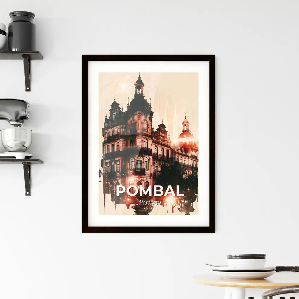 Pombal Portugal Skyline Poster Design Art Framed Print