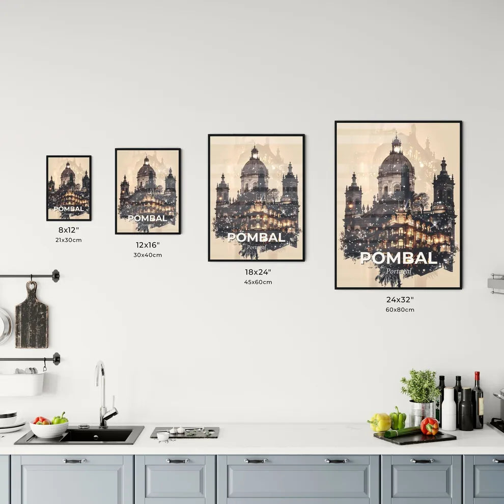 Pombal City Skyline Double Exposure Art Print Office Art