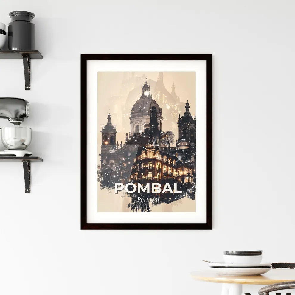 Pombal City Skyline Double Exposure Art Print Framed Print