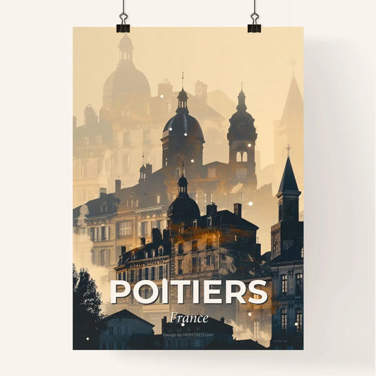 Poitiers Panorama Poster with Subdued Backlights Poster