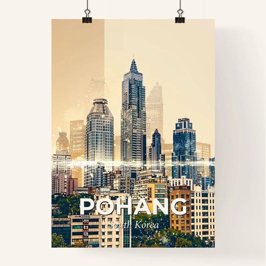 Pohang Nightlife Cityscape Composite Print Poster