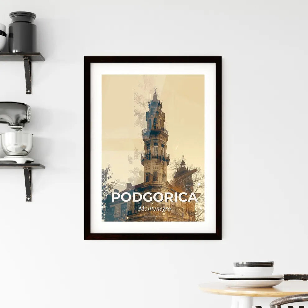 Podgorica Skyline Architecture Poster Design Framed Print