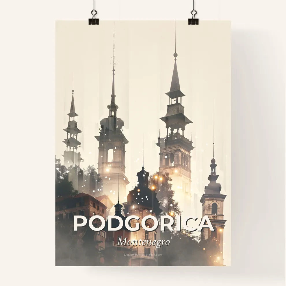 Podgorica City Symphony Art Poster Poster