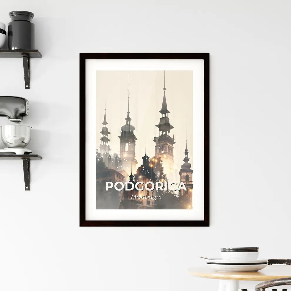 Podgorica City Symphony Art Poster Framed Print