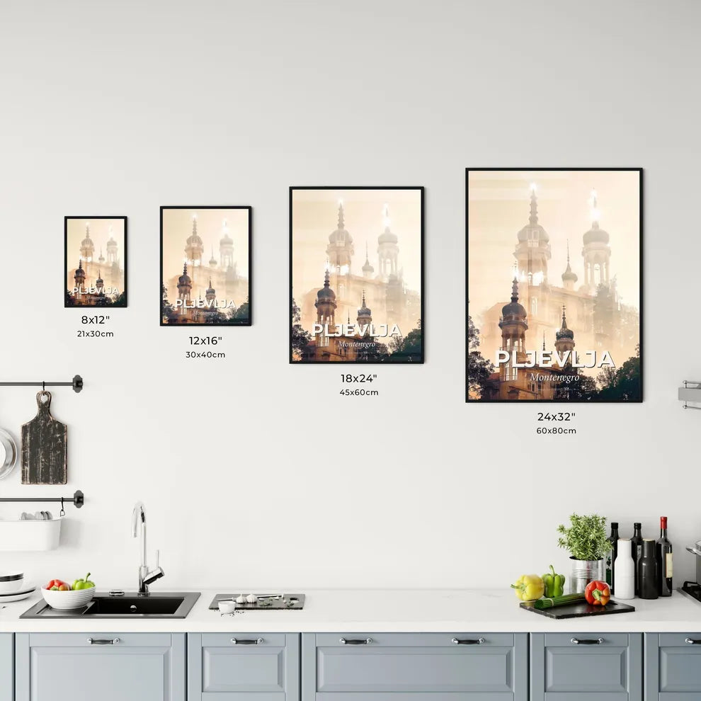 Pljevlja Montenegro Double Exposure Skyline Composite Art Office Art