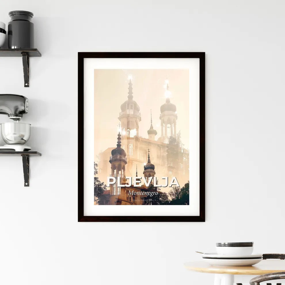 Pljevlja Montenegro Double Exposure Skyline Composite Art Framed Print