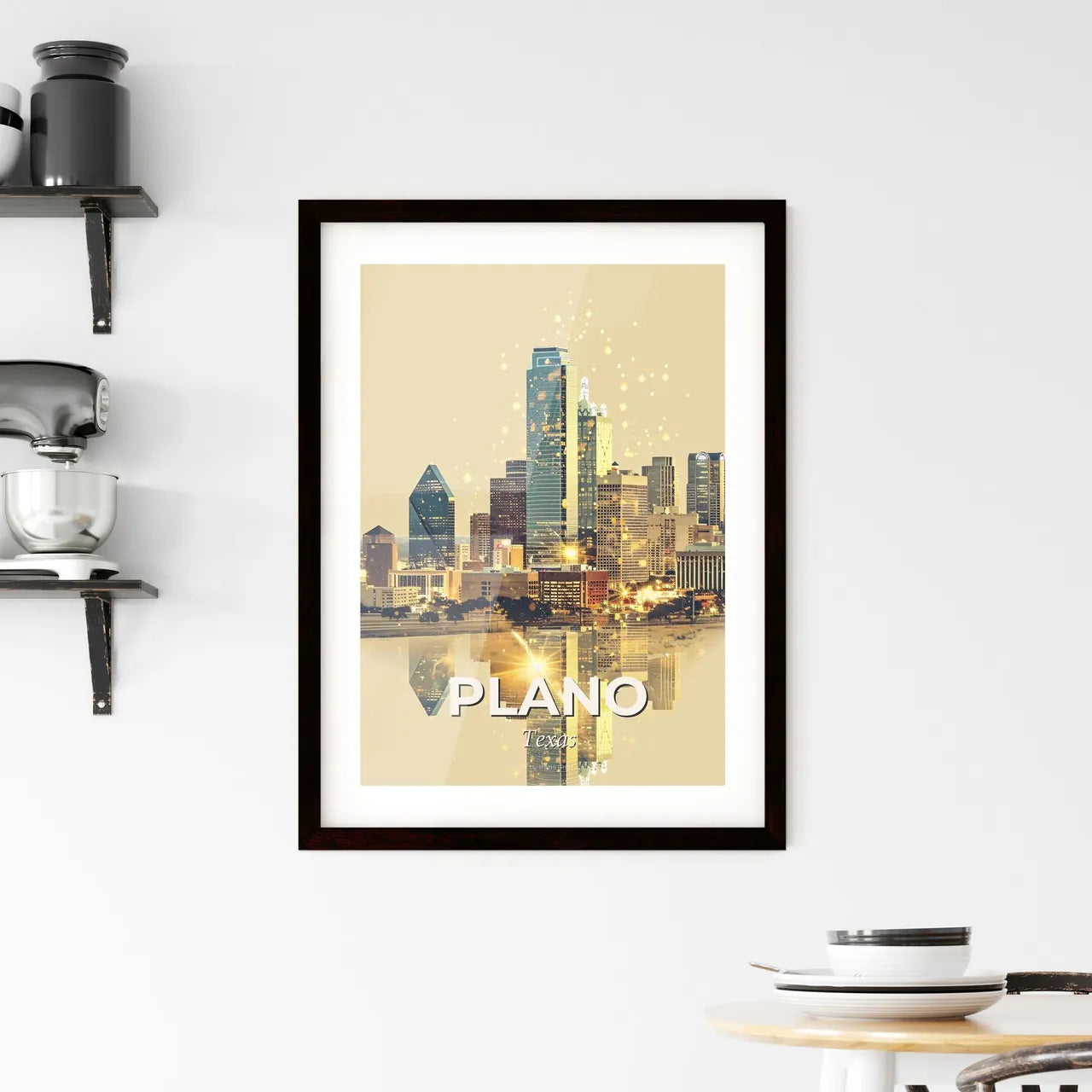 Plano Dreamy Cityscape Composite Poster Framed Print