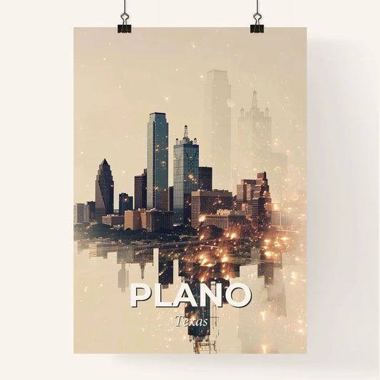 Plano Skyline Double Exposure Art Poster Poster