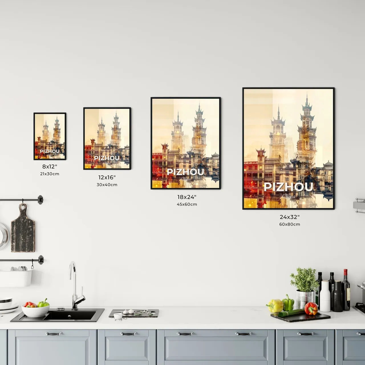 Pizhou Skyline Art: Local Icons in Harmony Office Art