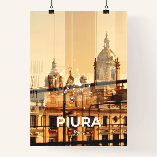 Piura City Skyline Double Exposure Poster Art Poster