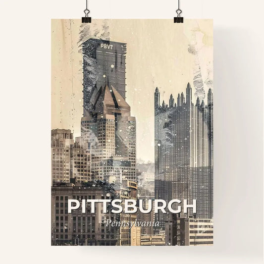 Pittsburgh: City Skyline Double Exposure Art Print Poster