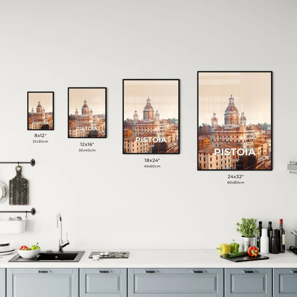 Pistoia City Double Exposure Skyline Art Poster Office Art