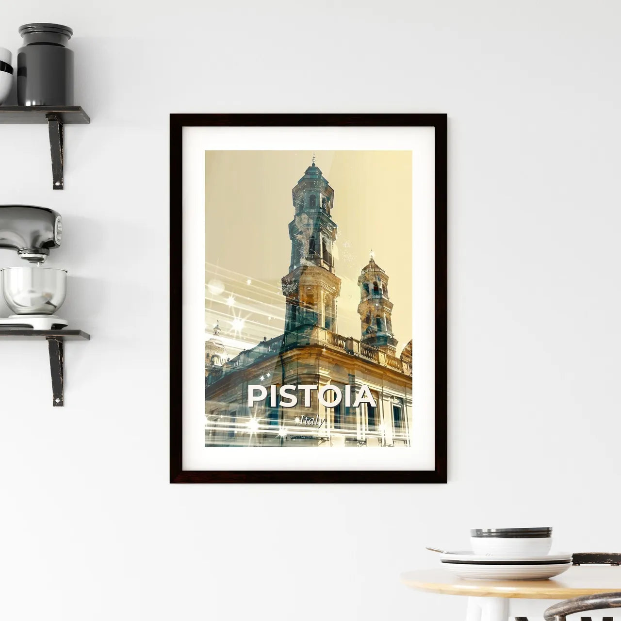 Pistoia Artistic Skyline Composite Poster Art Framed Print