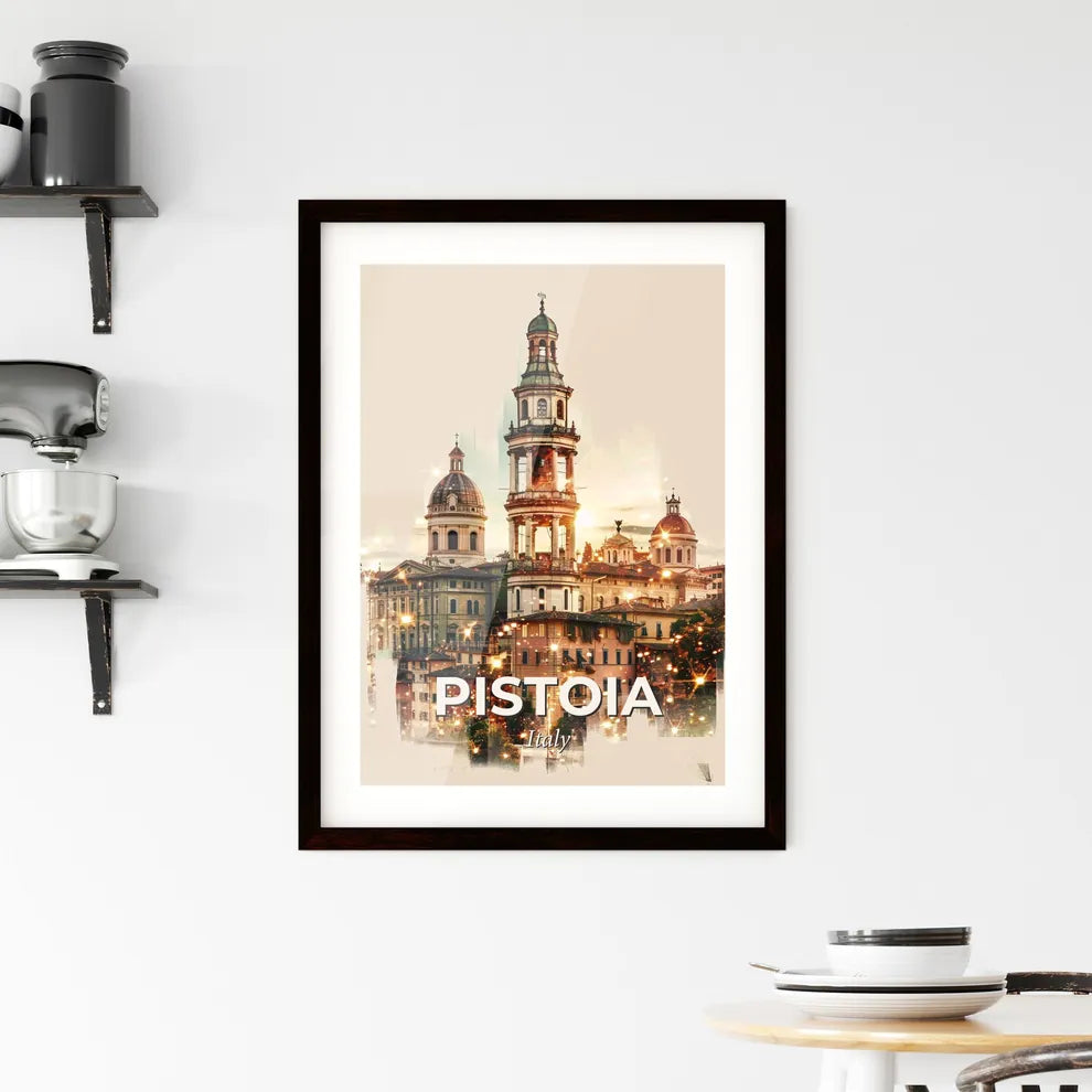Pistoia, Italy, double exposure composite art skyline Framed Print