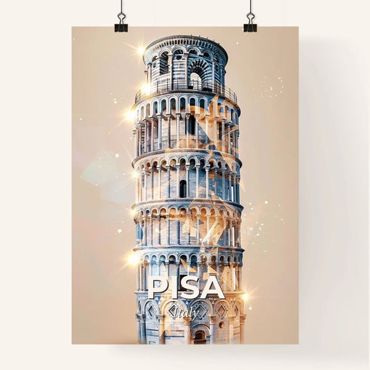 Pisa Double Exposure Skyline Art Composite Poster