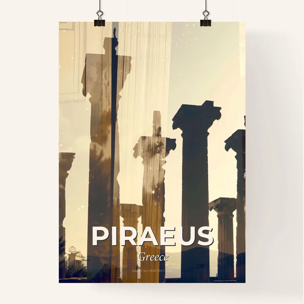 Piraeus Cityscape Multi Exposure Art Poster Poster